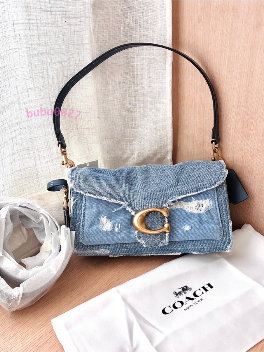 NWT🌈Coach Tabby Shoulder Bag 26 Repurposed Denim Patchwork Blue CCX36 Patchwork
